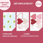 Corazones Isa-Editables