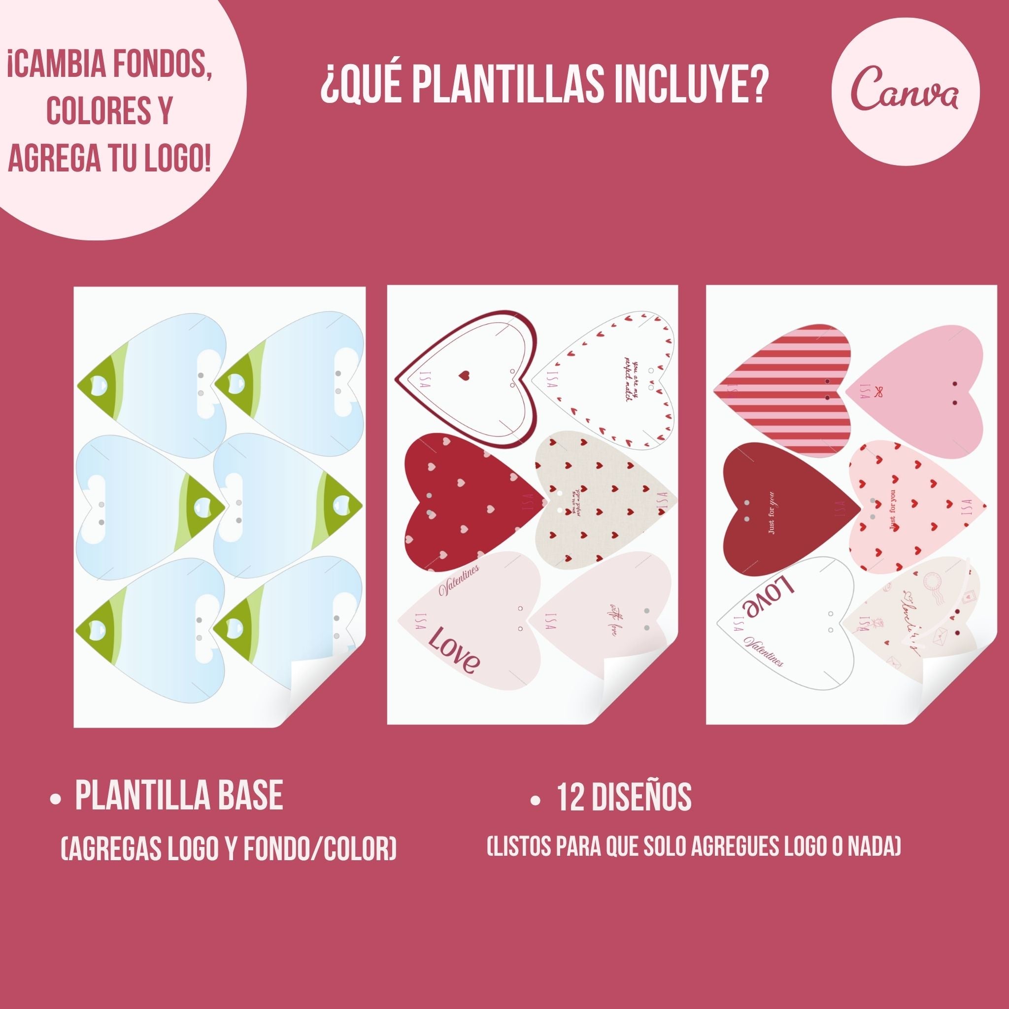 Corazones Isa-Editables