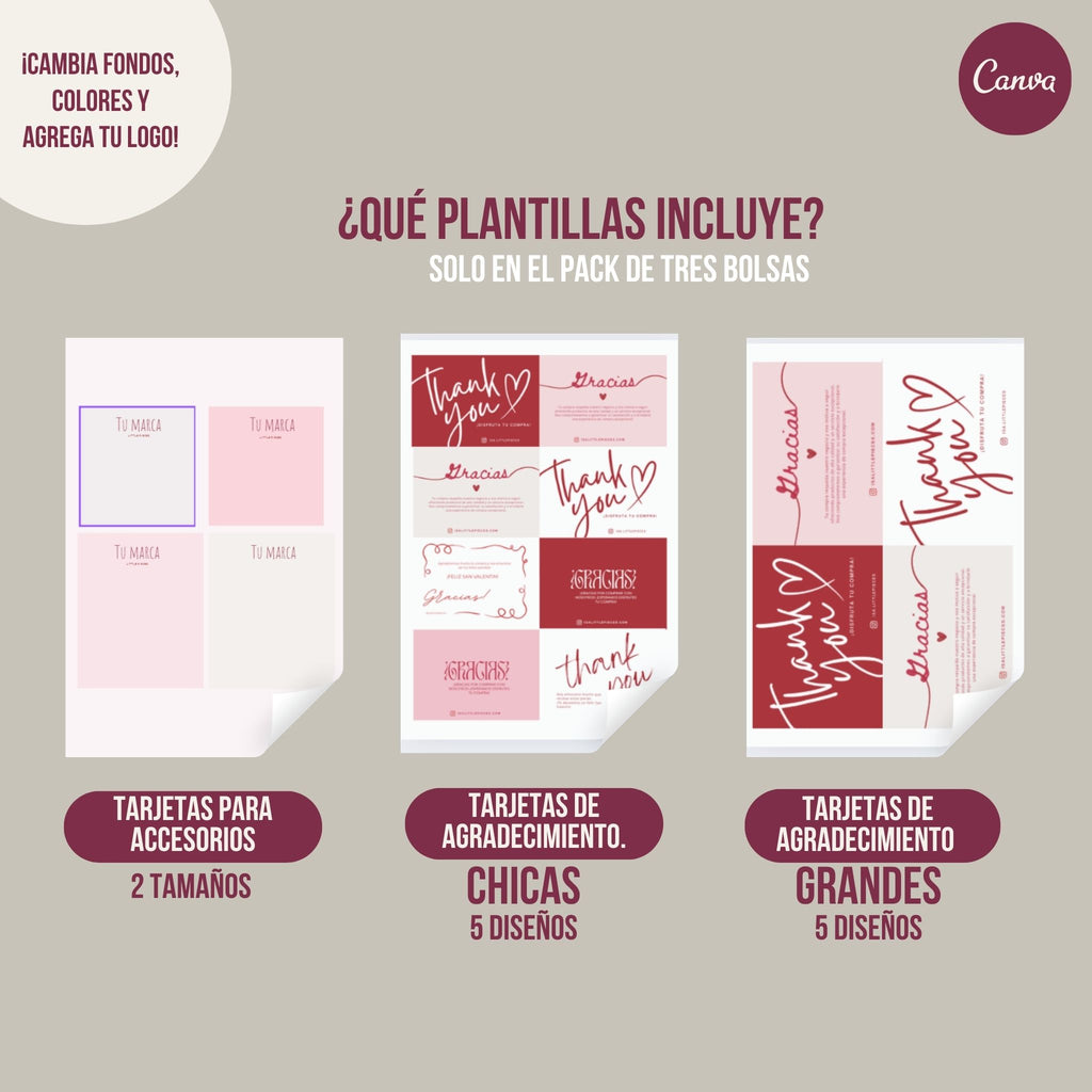 Bolsas Boutique-P. Editables (Pack o individual)