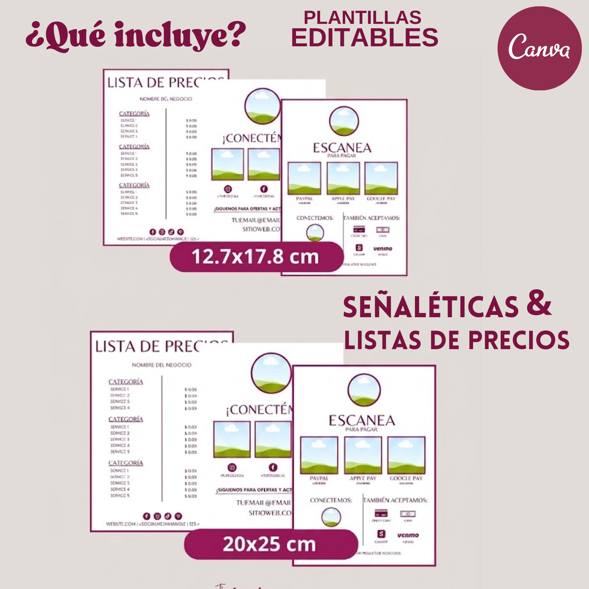 Pack Profesionaliza tu Negocio-Plantillas Editables