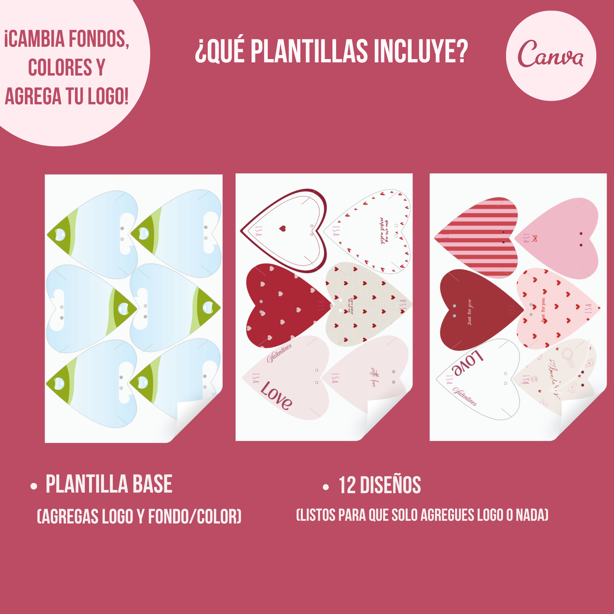 Corazones Isa-Editables